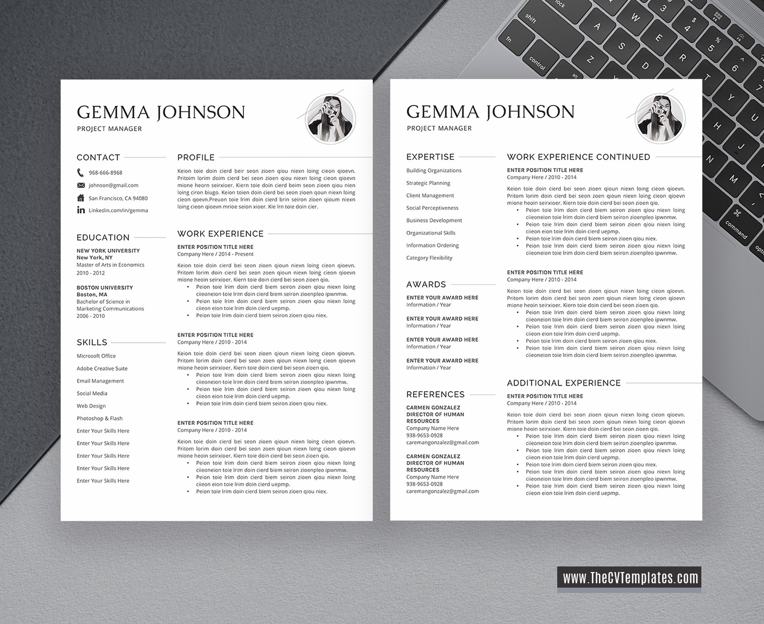 2019 Editable Resume Template for New Grad Jobs Instant Download Cover Letter ANNA Professional Creative Resume 1-5 Pages Word Resume