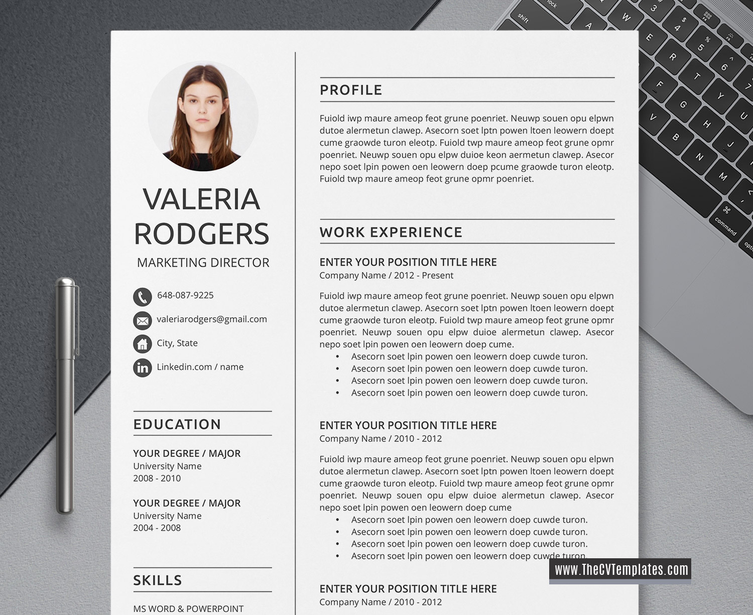 Word Resume CV Template