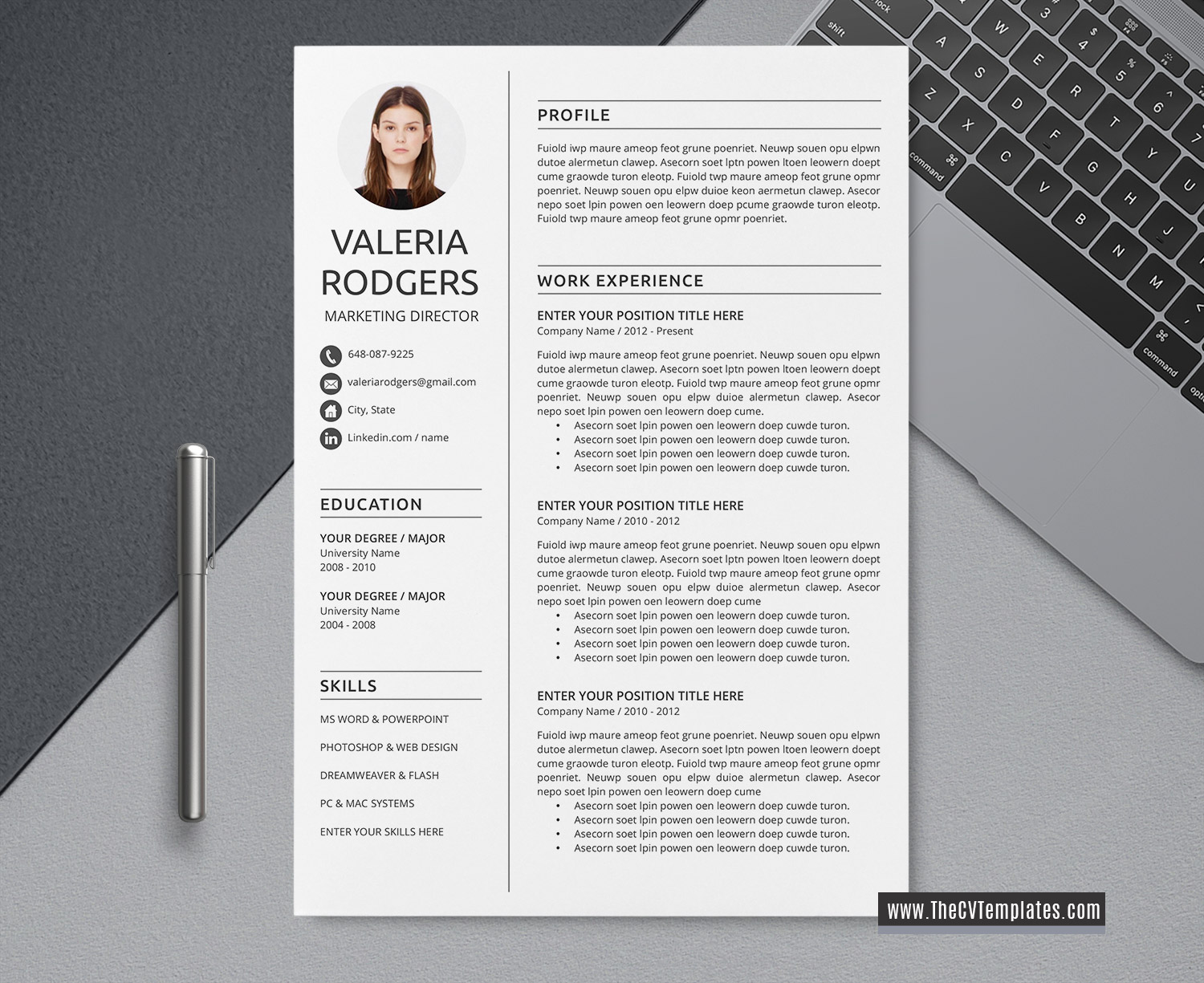 Modern Resume Template Word from www.thecvtemplates.com