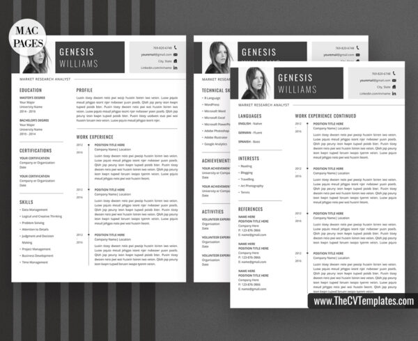 www.thecvtemplates.com - cv templates for mac pages, resume templates for apple pages, professional cv template, modern cv template, simple cv template, student cv template, 1 page resume template, 2 page resume template, 3 page resume template, editable resume template design, resume format design, cover letter template, references template, resume template download, Genesis resume template