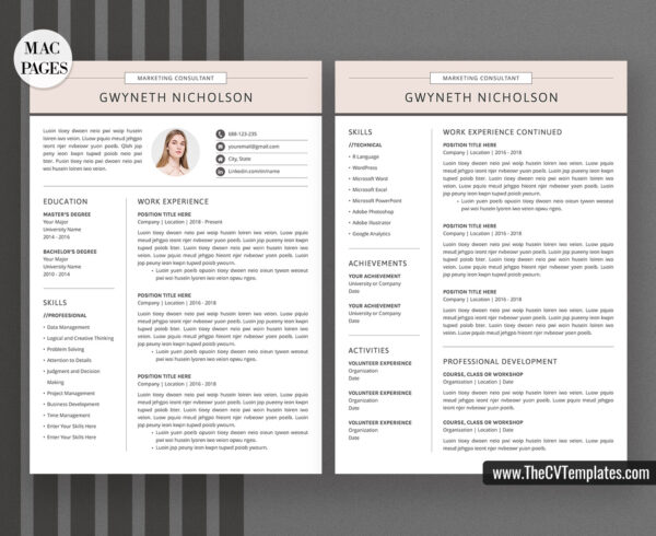 www.thecvtemplates.com - cv templates for mac pages, resume templates for apple pages, professional cv template, modern cv template, simple cv template, student cv template, 1 page resume template, 2 page resume template, 3 page resume template, editable resume template design, resume format design, cover letter template, references template, resume template download, Gwyneth resume template