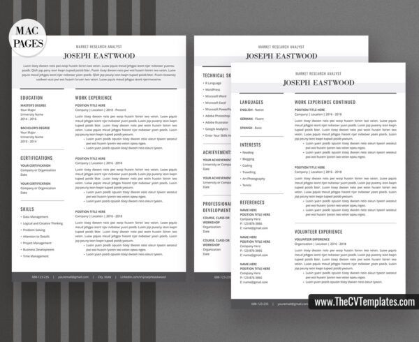 www.thecvtemplates.com - cv templates for mac pages, resume templates for apple pages, professional cv template, modern cv template, simple cv template, student cv template, 1 page resume template, 2 page resume template, 3 page resume template, editable resume template design, resume format design, cover letter template, references template, resume template download, Joseph resume template