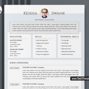 www.thecvtemplates.com - cv templates for mac pages, resume templates for apple pages, professional cv template, modern cv template, simple cv template, student cv template, 1 page resume template, 2 page resume template, 3 page resume template, editable resume template design, resume format design, cover letter template, references template, resume template download, Keisha resume template