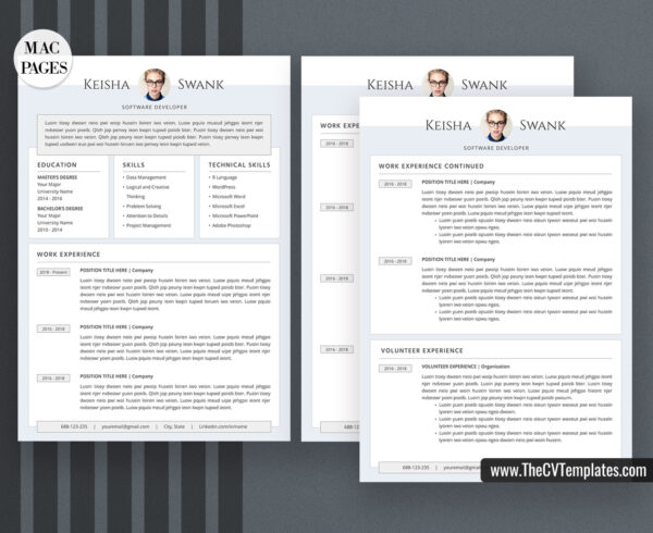 www.thecvtemplates.com - cv templates for mac pages, resume templates for apple pages, professional cv template, modern cv template, simple cv template, student cv template, 1 page resume template, 2 page resume template, 3 page resume template, editable resume template design, resume format design, cover letter template, references template, resume template download, Keisha resume template