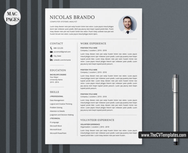 www.thecvtemplates.com - cv templates for mac pages, resume templates for apple pages, professional cv template, modern cv template, simple cv template, student cv template, 1 page resume template, 2 page resume template, 3 page resume template, editable resume template design, resume format design, cover letter template, references template, resume template download, Nicolas resume template