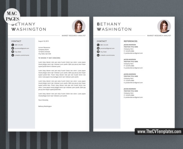 www.thecvtemplates.com - cv templates for mac pages, resume templates for apple pages, professional cv template, modern cv template, simple cv template, student cv template, 1 page resume template, 2 page resume template, 3 page resume template, editable resume template design, resume format design, cover letter template, references template, resume template download, Bethany resume template