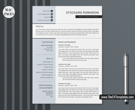 For Mac Pages Simple CV Template / Resume Template Cover Letter