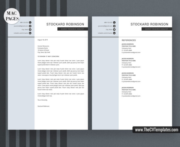 www.thecvtemplates.com - cv templates for mac pages, resume templates for apple pages, professional cv template, modern cv template, simple cv template, student cv template, 1 page resume template, 2 page resume template, 3 page resume template, editable resume template design, resume format design, cover letter template, references template, resume template download, Stockard resume template