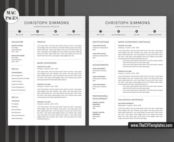 www.thecvtemplates.com - cv templates for mac pages, resume templates for apple pages, professional cv template, modern cv template, simple cv template, student cv template, 1 page resume template, 2 page resume template, 3 page resume template, editable resume template design, resume format design, cover letter template, references template, resume template download, Christoph resume template