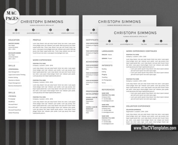 www.thecvtemplates.com - cv templates for mac pages, resume templates for apple pages, professional cv template, modern cv template, simple cv template, student cv template, 1 page resume template, 2 page resume template, 3 page resume template, editable resume template design, resume format design, cover letter template, references template, resume template download, Christoph resume template