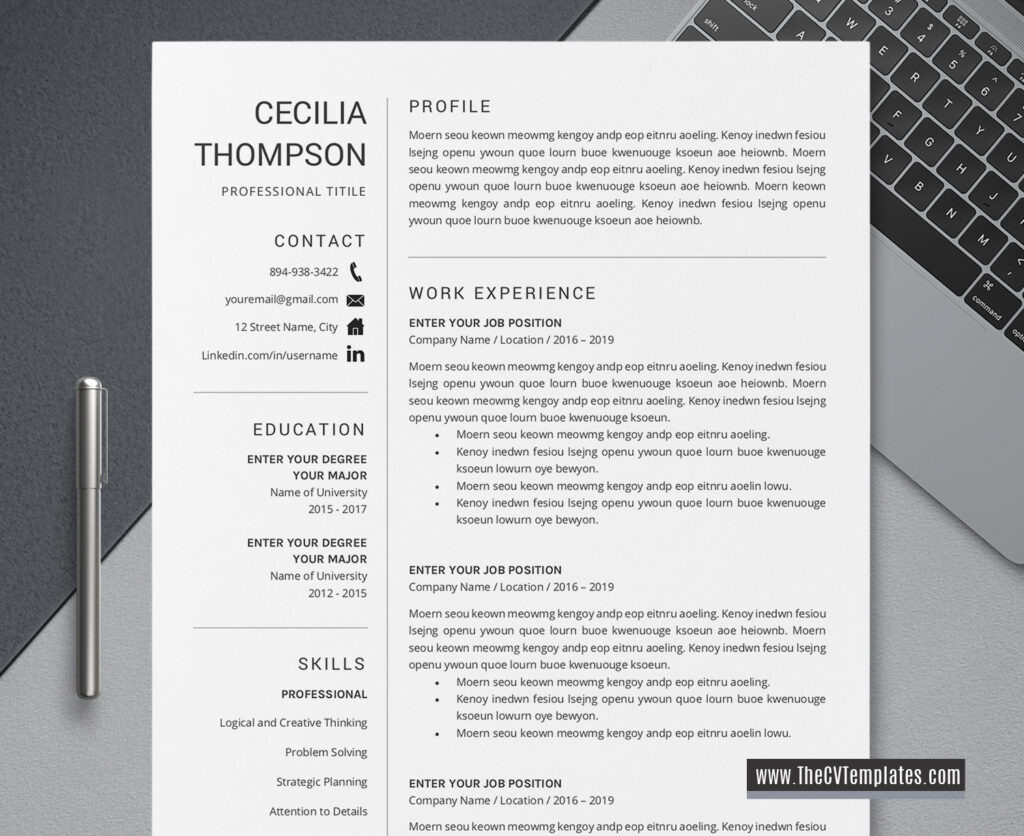 CV Templates without Photo (MS Word) – Page 2 – TheCVTemplates.com