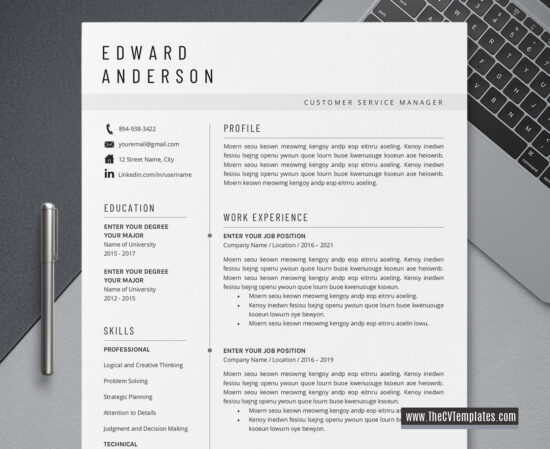 www.thecvtemplates.com - cv templates for ms word, resume templates for ms word, professional cv template, modern cv template, simple cv template, student cv template, 1 page resume template, 2 page resume template, 3 page resume template, editable resume template design, resume format design, cover letter template, references template, resume template download, Edward resume template