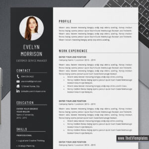 www.thecvtemplates.com - cv templates for ms word, resume templates for ms word, professional cv template, modern cv template, simple cv template, student cv template, 1 page resume template, 2 page resume template, 3 page resume template, editable resume template design, resume format design, cover letter template, references template, resume template download, Evelyn resume template