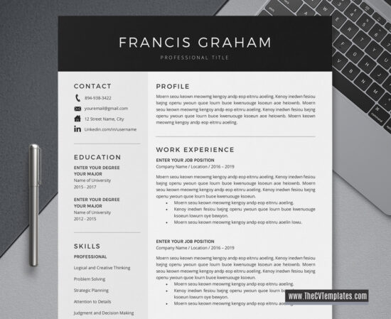 www.thecvtemplates.com - cv templates for ms word, resume templates for ms word, professional cv template, modern cv template, simple cv template, student cv template, 1 page resume template, 2 page resume template, 3 page resume template, editable resume template design, resume format design, cover letter template, references template, resume template download, Francis resume template