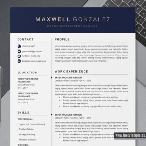 www.thecvtemplates.com - cv templates for ms word, resume templates for ms word, professional cv template, modern cv template, simple cv template, student cv template, 1 page resume template, 2 page resume template, 3 page resume template, editable resume template design, resume format design, cover letter template, references template, resume template download, Maxwell resume template