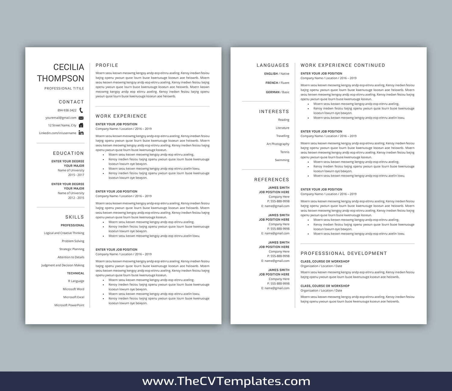 TheCVTemplates.com-resume templates for ms word