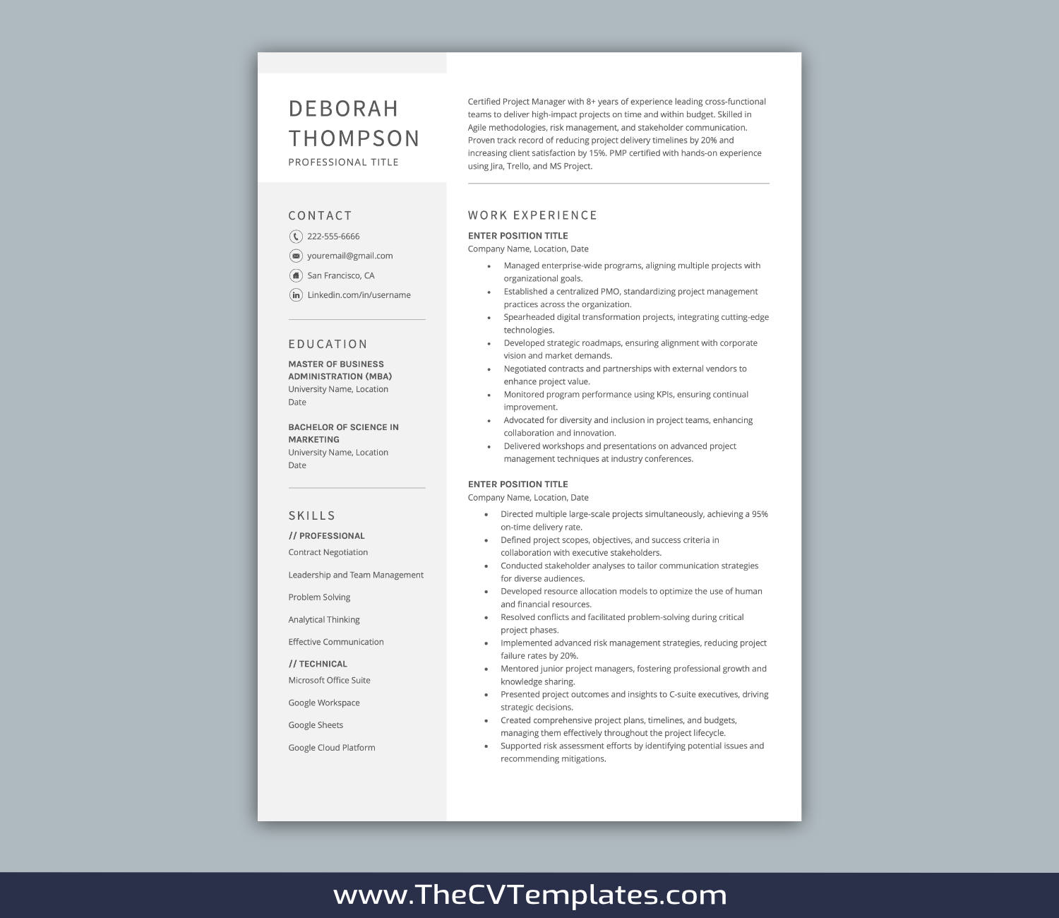 TheCVTemplates.com-resume templates for ms word