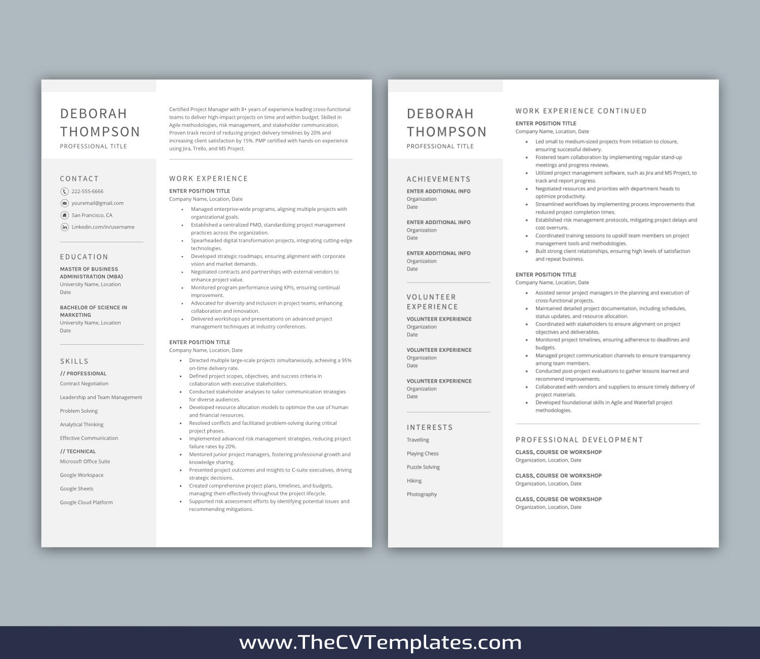 TheCVTemplates.com-resume templates for ms word