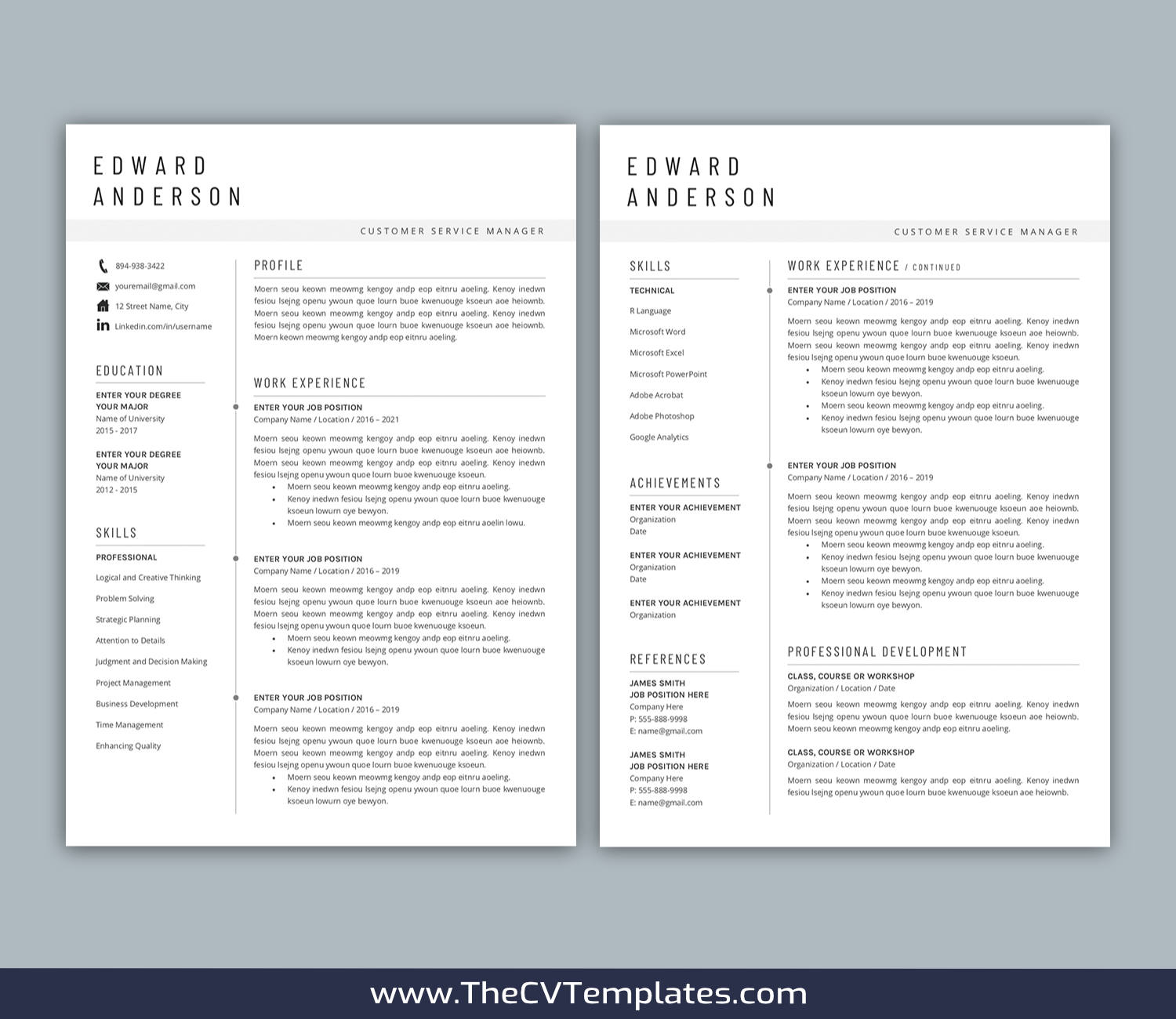 TheCVTemplates.com-resume templates for ms word