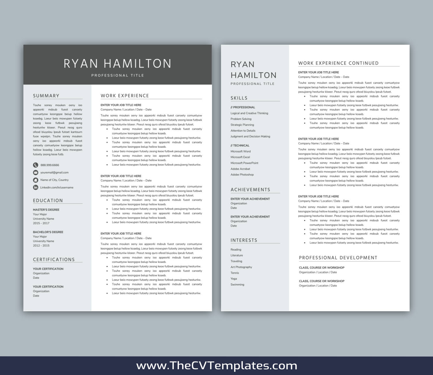 TheCVTemplates.com-resume templates for ms word